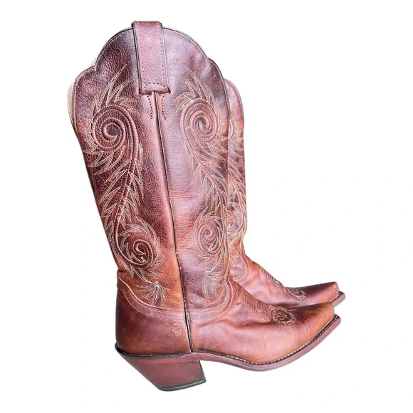 Vintage Justin Damiana L4332 Boots Brown Leather Western Cowgirl Boots Size 6B